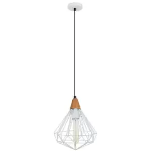 image of Italux Maelle White - Industrial And Retro Hanging Pendant White 1 Light , E27