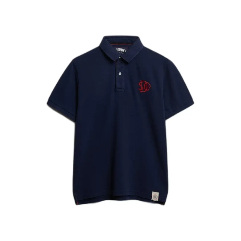 Image of Superdry Monogrammed polo shirt Superdry Bleu Male XL