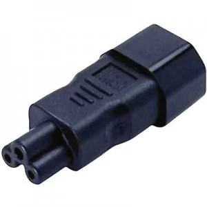 Image of Mains adapter IEC C14 plug C5 Mickey Mouse connectorTotal number of pins 2 PEBlack