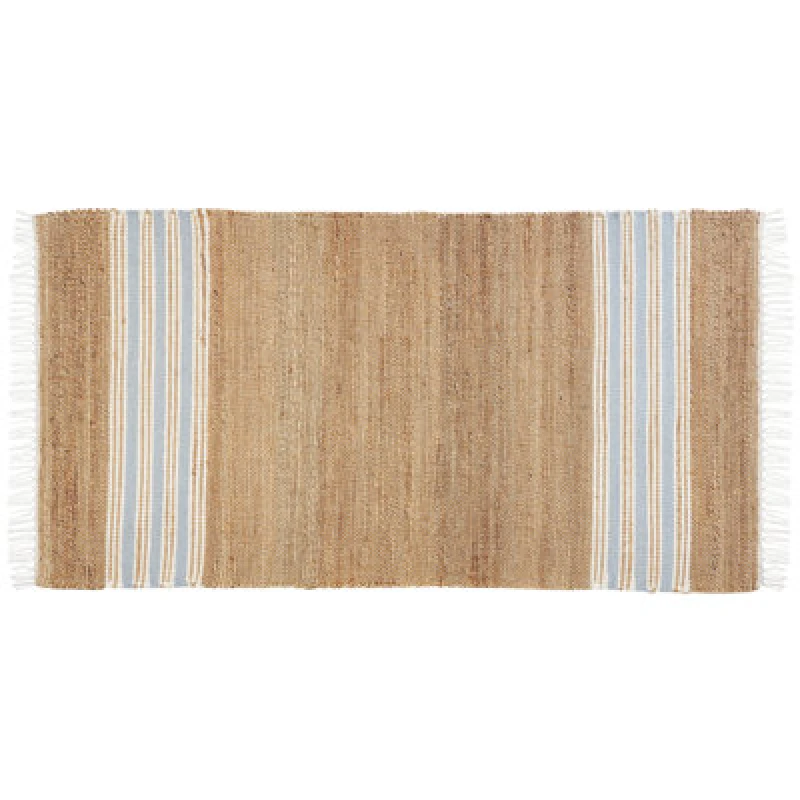 Image of Beliani Rug Mirza Light Blue 80 X 150 Cm Jute