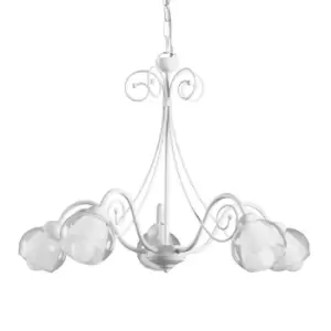 Image of Camilla 5 Light Multi Arm Pendant Ceiling Light, Glass Shades