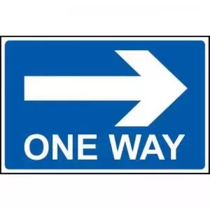 Image of One Way Arrow Right&rsquo; Sign; Non Adhesive Rigid PVC 600mm x