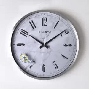 image of HOMETIME Metal Wall Clock with Silent Sweep Movement Silver