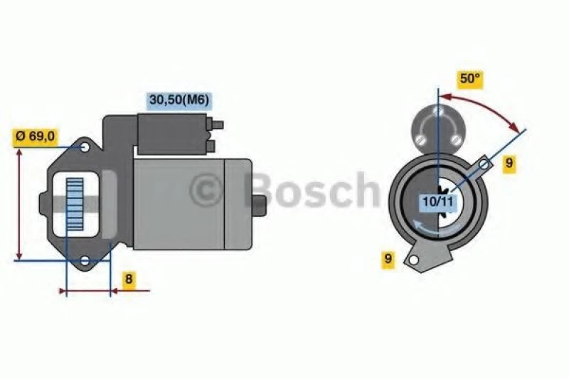 Image of Starter motor Bosch 0 986 022 670