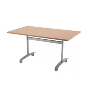 Image of Tc One Tilting Table 1400 x 800 Silver Legs Beech Tops