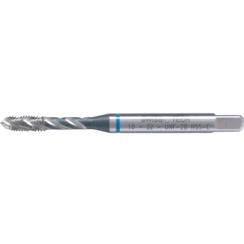 Image of 5/8'X14 BSP HSS-EV Blue Ring Spiral Flute Tap - Bright Finish - DIN 51 - Swisstech