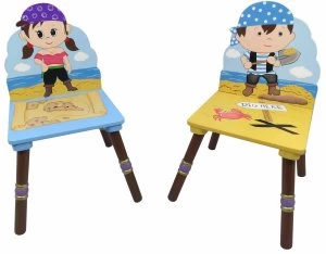Image of Fantasy Fields Pirate 2 Chair Set Blue and Purple Hat.