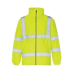 image of High Vis Fleece Jacket 3XL Polyester with Zip Fastening Yellow