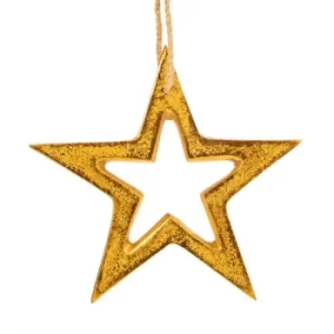Image of Golden Star Hanging Decoration Large