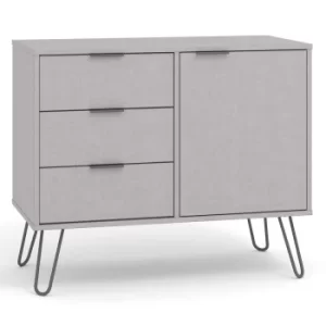 image of Augusta Small Sideboard with 1 Door and 3 Drawers, Grey