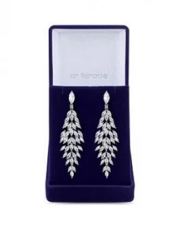 image of Jon Richard Jon Richard Cubic Zirconia Statement Crystal Navette Drop Earring