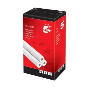 Image of 5 Star Fax Roll Thermal with 1m Warning Strip W210mmxL30mx12.7mm Core Pack 6
