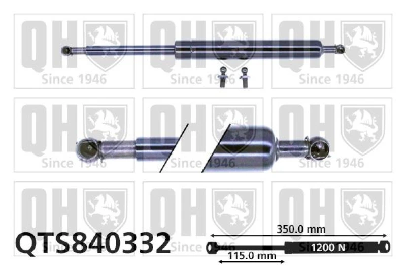 Image of QUINTON HAZELL Tailgate strut QUINTON HAZELL QTS840332