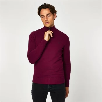 image of Jack Wills Funnel Neck Half Zip Jumper - Iris