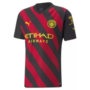 Image of Puma Manchester City Authentic Away Shirt 2022 2023 Adults - Black