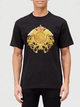 image of Versace Jeans Couture Crystal Logo T-Shirt - Black