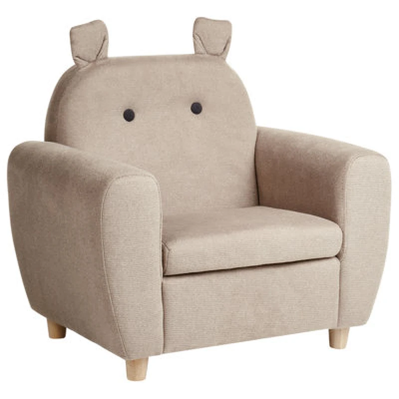 Image of Beliani Kids Armchair Hippo Maribo Fabric Taupe