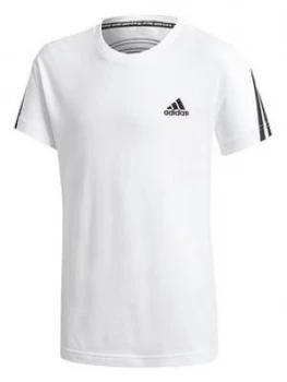 image of Adidas Boys 3-Stripes T-Shirt - White