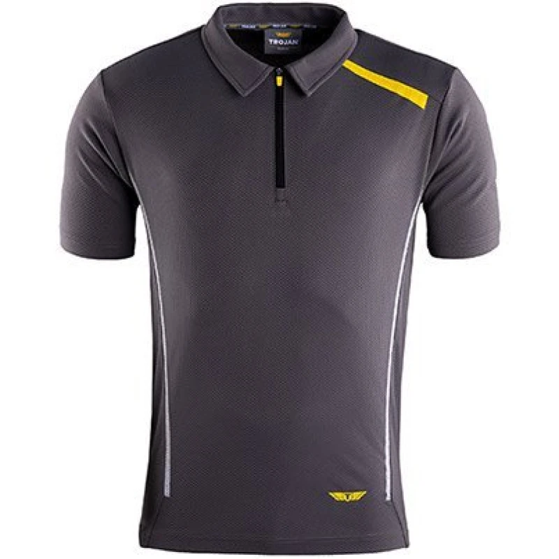 Image of Trojan Trojan Mens Grey Polo T-Shirt S 18L4403