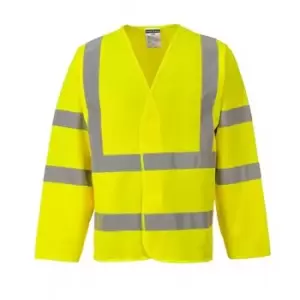 Image of Portwest Hi-Vis Two Band And Brace Jacket (S/M) (Yellow) - Yellow
