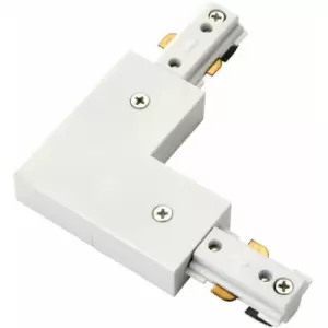 Image of Loops - Commercial Track Light l Corner Connector - 107mm x 107mm - White abs Rail System