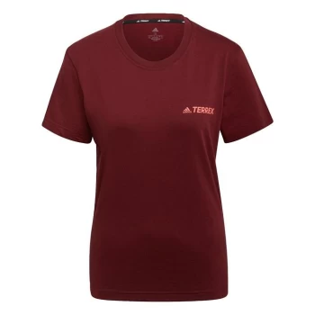 Image of adidas Terrex Mountain Fun Graphic T-Shirt Womens - Red