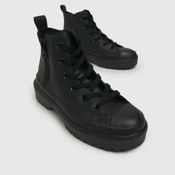 image of Converse Black all star lugged lift leather Youth trainers Black UK 3 (EU 35½)