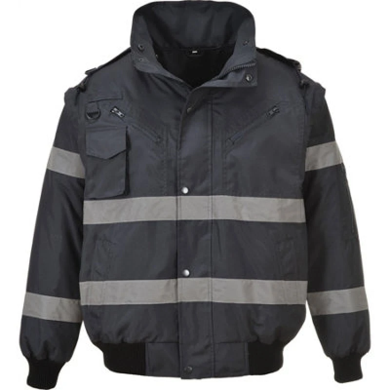 Image of Portwest Iona 3 in 1 Bomber Jacket S435BKR4XL Colour: Black