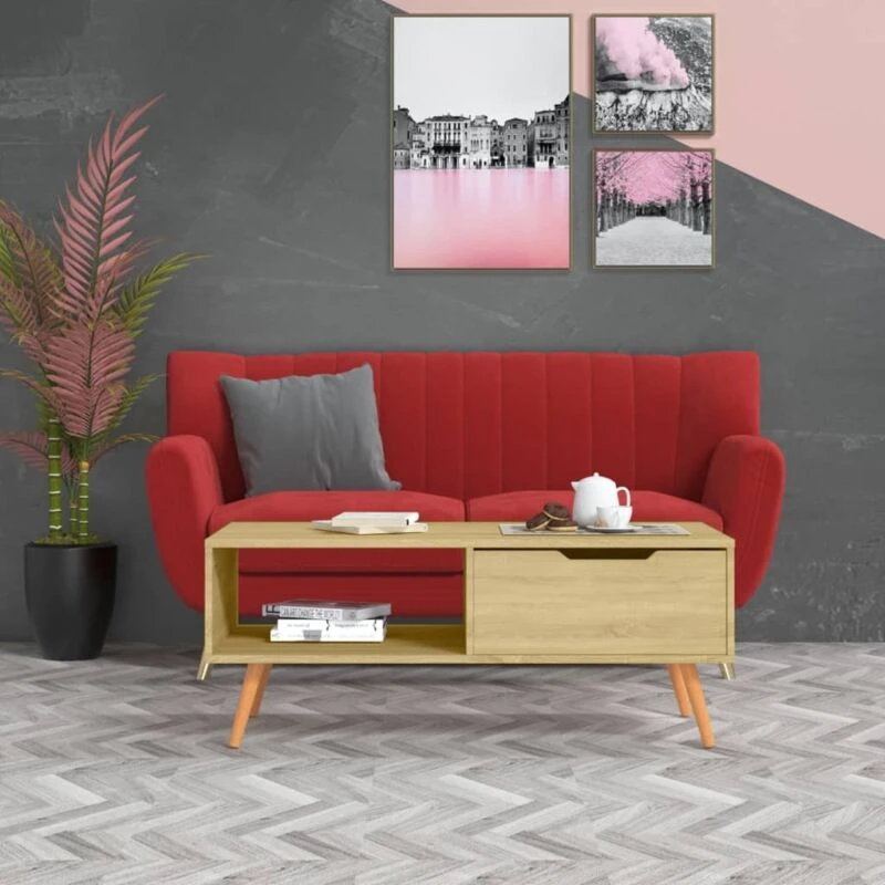 Image of VIDAXL Coffee Table Sonoma Oak 100x49.5x43cm Engineered Wood Vidaxl 8720286343876