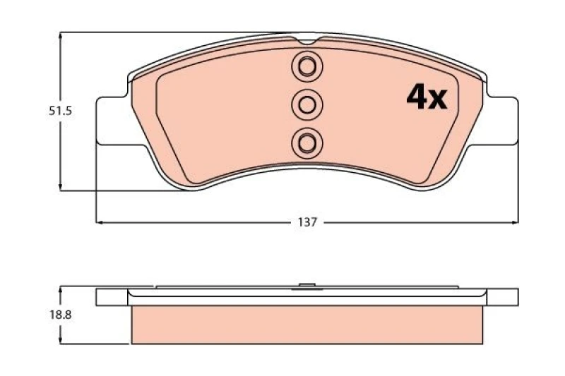Image of TRW GDB2327 Brake pad set not prepared for wear warning indicator Brake Pad Set,disc brake (402)