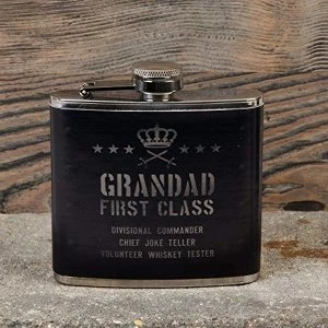 image of Military Heritage 5oz Hip Flask - Grandad First Class