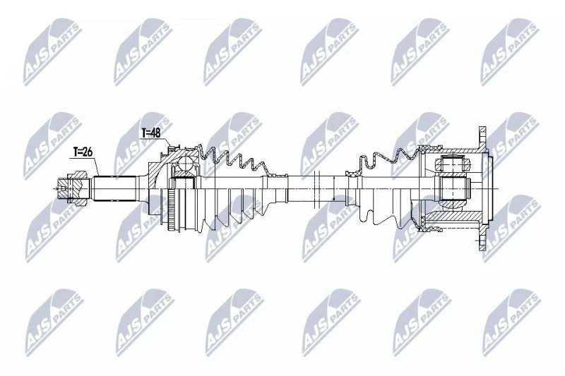 Image of NTY NPW-TY-197 Drive shaft Automatic Transmission, Rear Axle Left Drive Shaft (13)