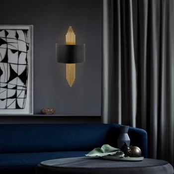 Image of 616 - A Black Gold Wall Lamp