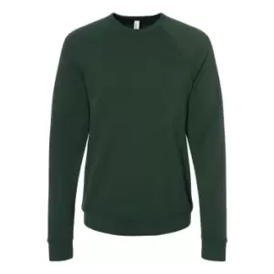 image of Bella + Canvas Unisex Adult Fleece Raglan Sweatshirt (XL) (Forest Green Heather)