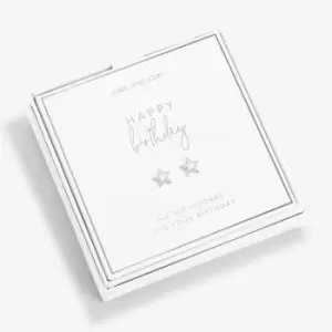 Image of Beautifully Boxed A Little Happy Birthday Silver Box Earrings 5297