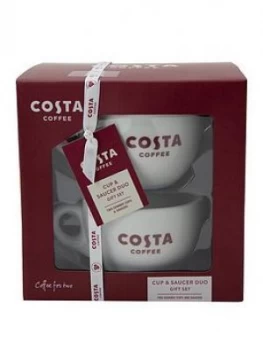 image of Costa Coffee Cup And Saucer Set For Two, One Colour, Women