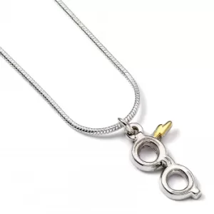 Image of Harry Potter Silver Plated Lightning Bolt with Glasses Necklace