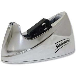 Sellotape Tape Dispenser Large Desktop Non-slip Roll Capacity 25mm Width 66m Length Chrome