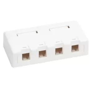 Image of Tripp Lite N082-004-WH Surface-Mount Box for Keystone Jacks - 4...