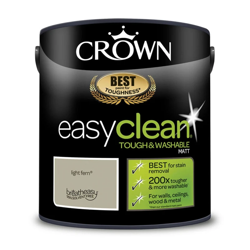 Image of Crown Easyclean Matt Emulsion Paint, 2.5L, Light Fern