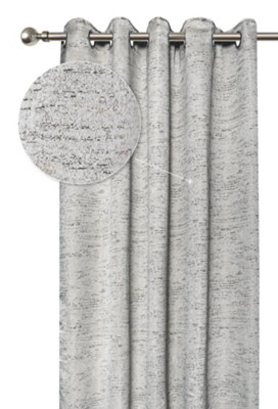 Image of Emma Barclay Rowan Lined Eyelet Curtains, Grey - 46 X 54" Pair