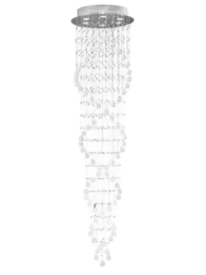 Image of Colorado Ceiling Cluster Pendant Spiral 6 Light Polished Chrome, Crystal