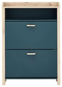 image of GFW Berwick Open Top Shoe Cabinet - Ocean Blue