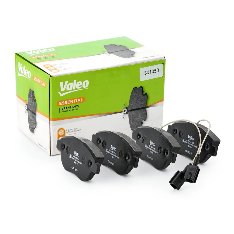 Image of VALEO 301050 Brake pad set Front Axle, with integrated wear warning contact, FIRST, without anti-squeak plate Brake Pad Set,disc brake (402)