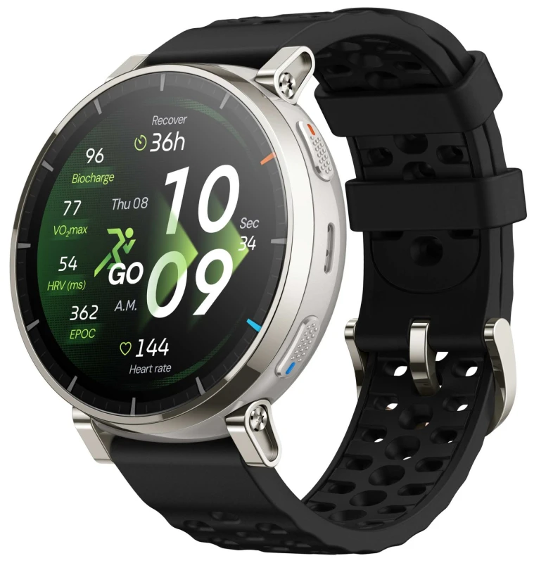 Image of Amazfit Amazfit Active 3 Premium GPS Smartwatch - Black & Apex Silver