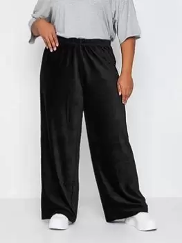 Image of Yours Yours Wide Leg Cord Trouser - Black, Size 28, Women