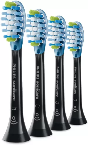 image of Philips Sonicare Premium Plaque Defence St &ard HX9044/33 Replacement Heads Black Toothbrush 4Pcs