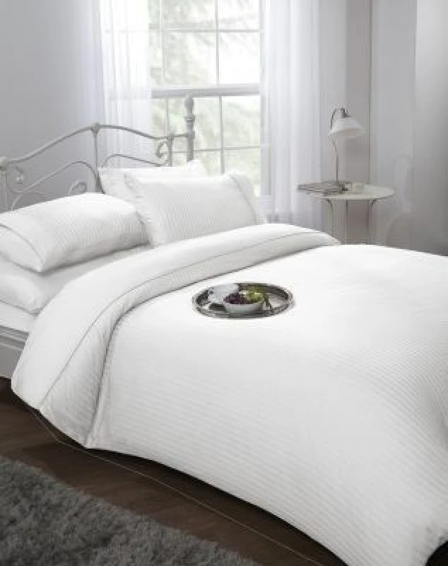 Image of New Edge Blinds Carlton Collection Duvet Set in White Size: Super King White Unisex Super King