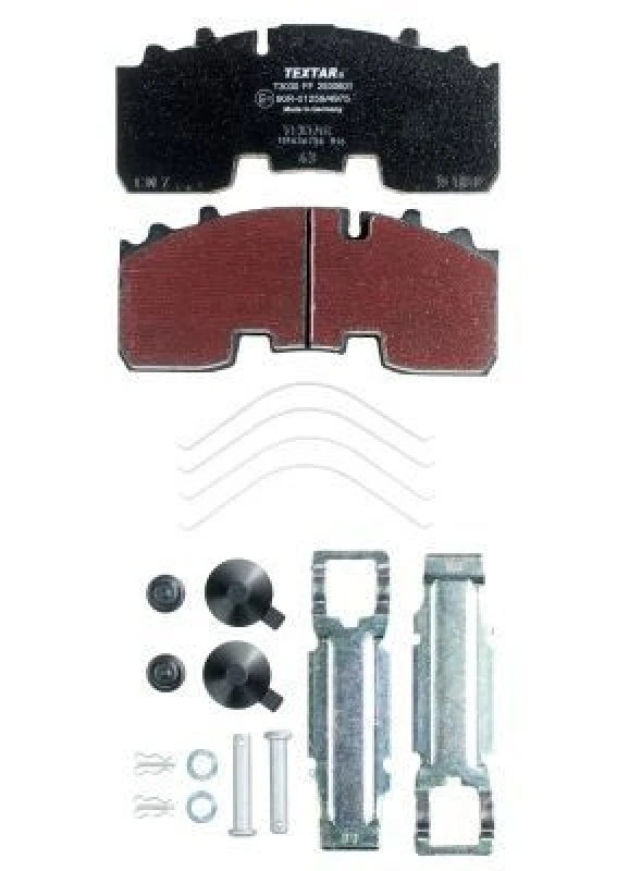 Image of TEXTAR 2930601 Brake pad set prepared for wear warning indicator, with accessories Brake Pad Set,disc brake (402)