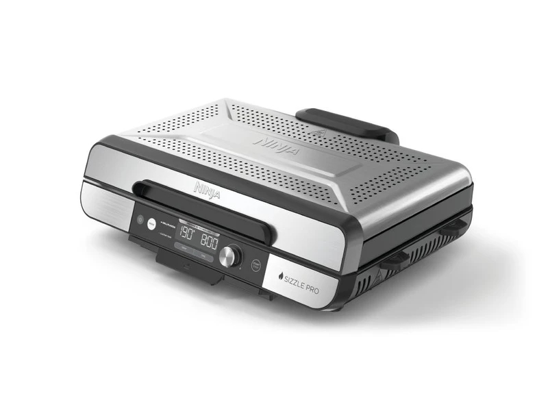 Image of Ninja Sizzle Pro XL GX101UK Indoor Grill & Flat Plate - Black & Silver,Silver/Grey 622356317641